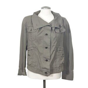 Eddie Bauer Ripstop Utility Jacket Womens S Olive Green Khaki Safari Outdoor